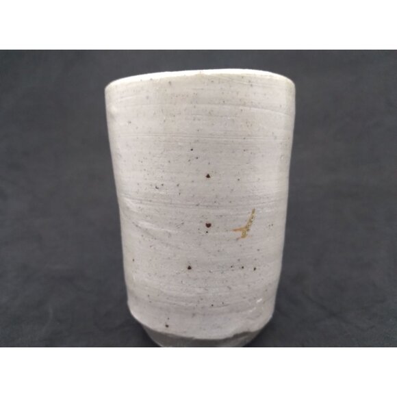 Handmade Ceramic Pottery Cup brutalist rough finish 3.5" Tall Signed by Artist - Picture 8 of 14